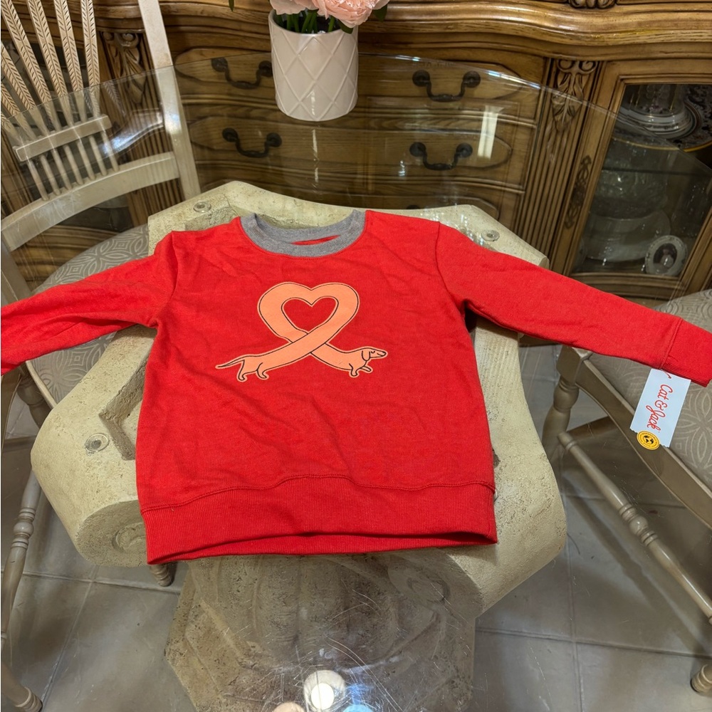 Cat & Jack Red Heart Dog Sweatshirt